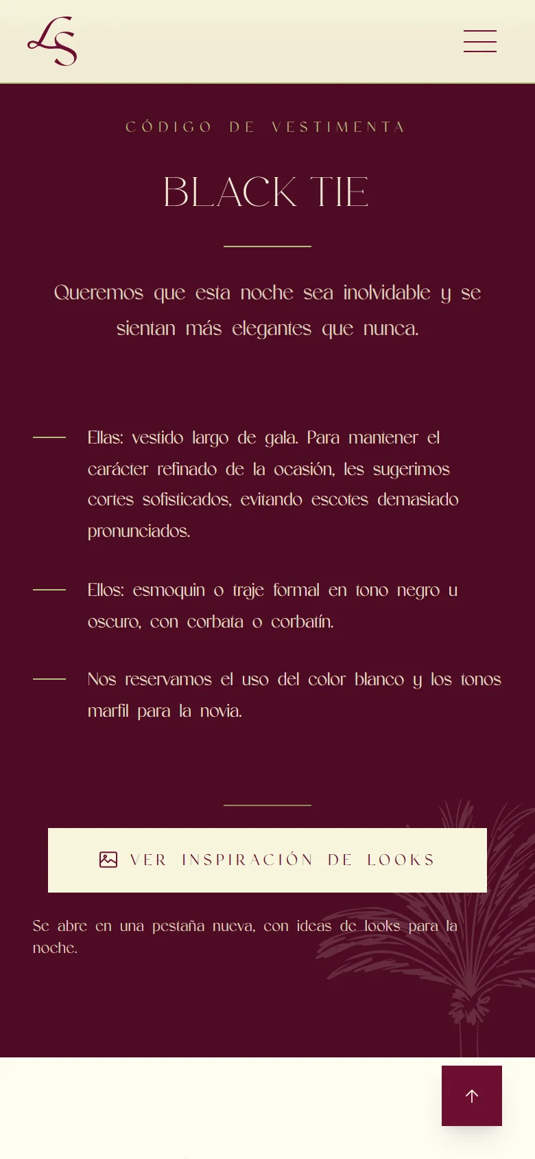 Código de vestimenta — boda de Santiago & María Lilian