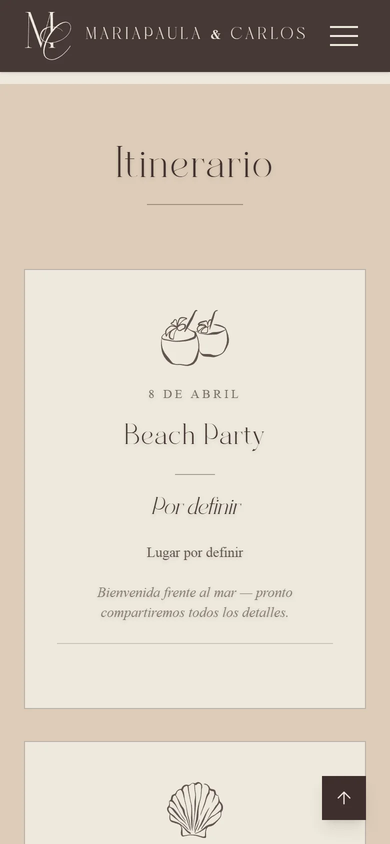 Itinerario — boda de Mariapaula & Carlos