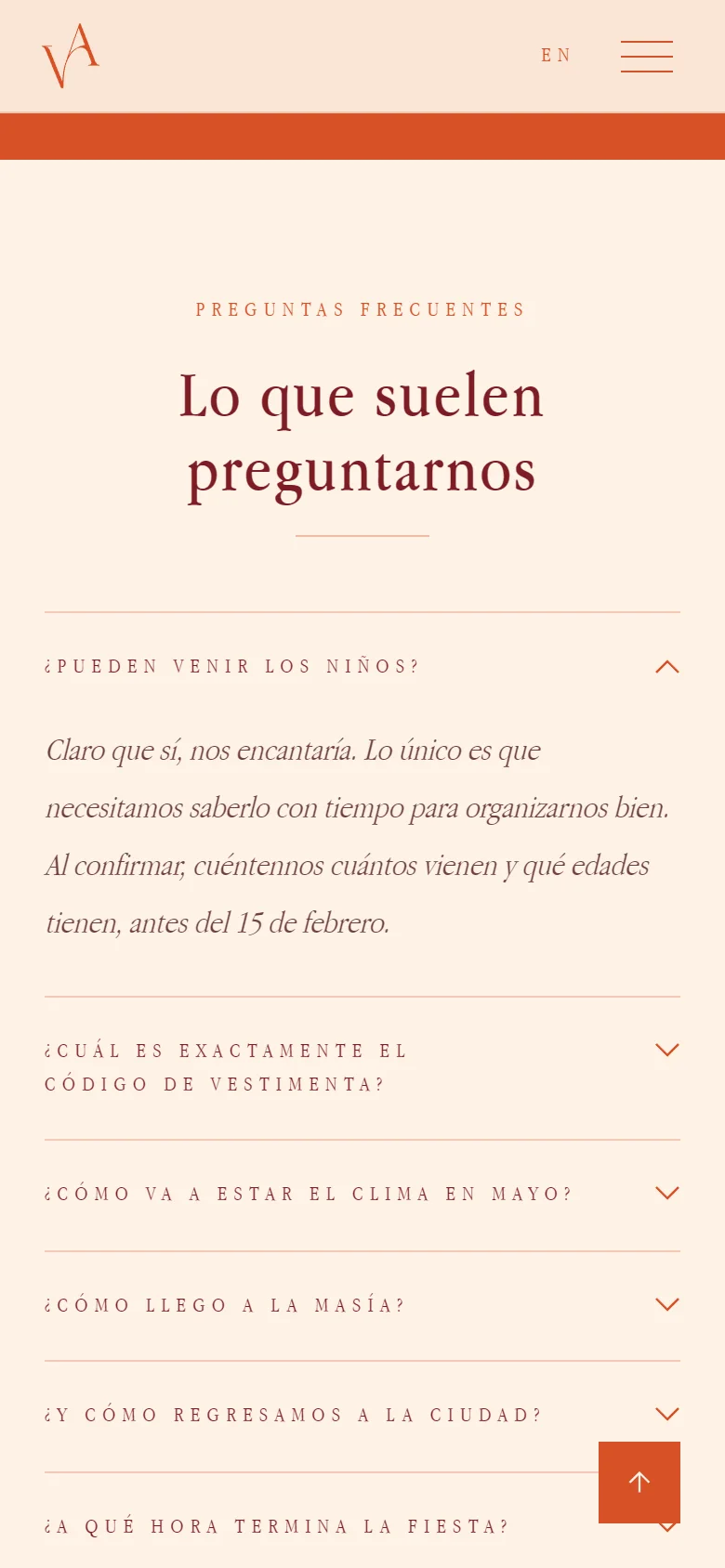 Preguntas frecuentes — boda de Valeria & Alfredo