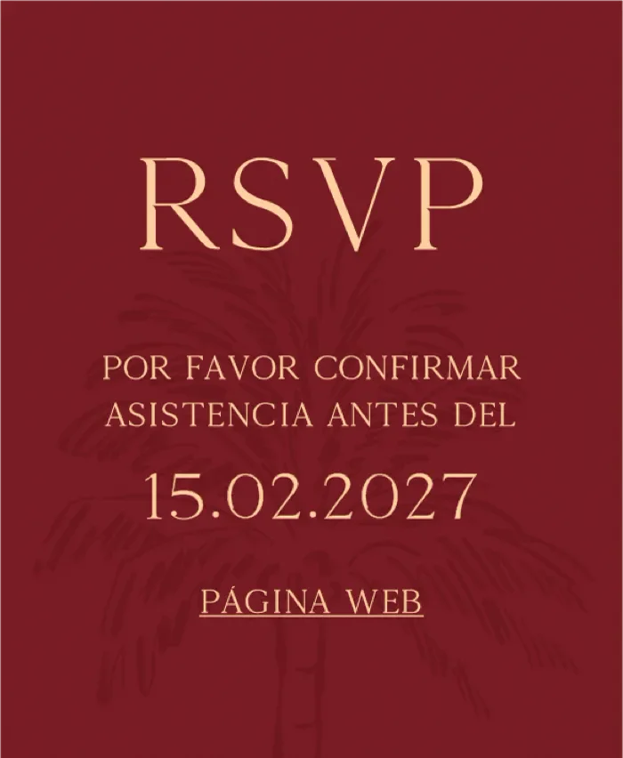 Pieza de la invitación — boda de Valeria & Alfredo
